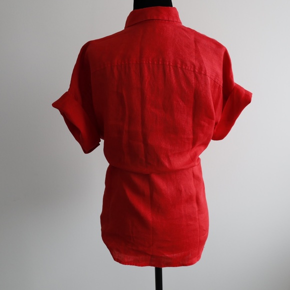 Lauren Ralph Lauren Veanna Tie Front Linen Shirt - Picture 10 of 10